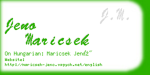 jeno maricsek business card